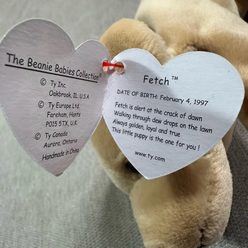 Ty Beanie Babies Cream Plush Dog